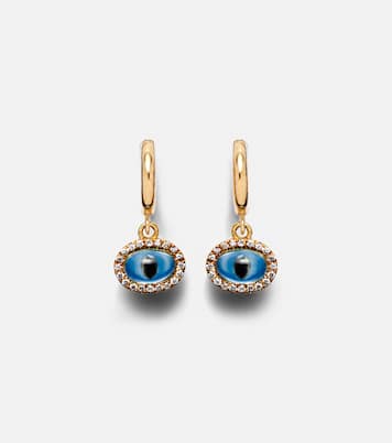 Boucles d'oreilles Mini Oval Eye en or 18 ct et diamants | Ileana Makri