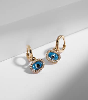 Boucles d'oreilles Mini Oval Eye en or 18 ct et diamants | Ileana Makri