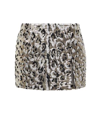 Minifalda de jacquard print leopardo | Dolce&Gabbana
