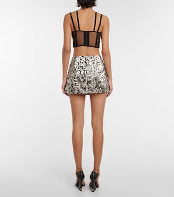 Minifalda de jacquard print leopardo | Dolce&Gabbana