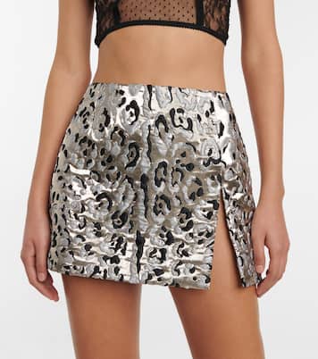 Minifalda de jacquard print leopardo | Dolce&Gabbana