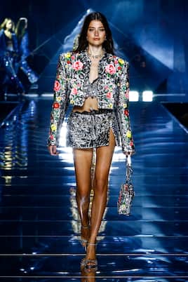 Minifalda de jacquard print leopardo | Dolce&Gabbana