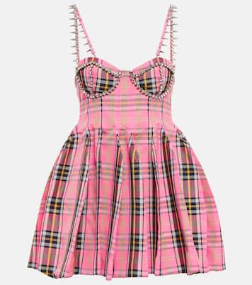 Embellished plaid minidress | Area