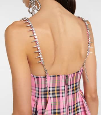 Embellished plaid minidress | Area