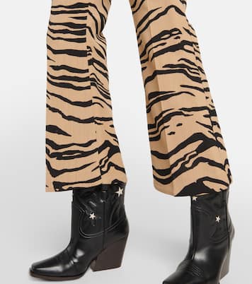 Tiger-print wool-blend flared pants | Stella McCartney