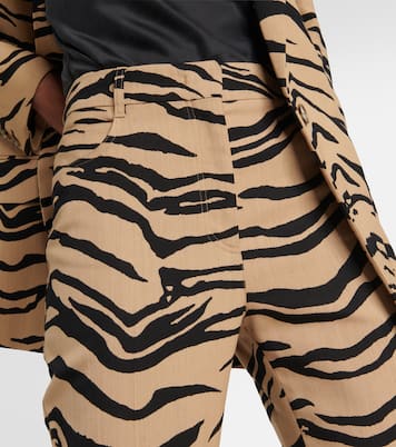 Tiger-print wool-blend flared pants | Stella McCartney
