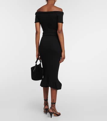 Falda midi Sapphi en mezcla de lana | Khaite