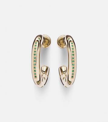 Boucles d'oreilles Peggy en or 14 ct et émeraudes | Lauren Rubinski