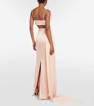 Draped satin maxi skirt | Alex Perry