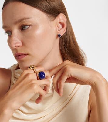 Boucles d'oreilles en or rose 18 ct et saphirs | Shay Jewelry