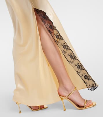 Aries lace-trimmed silk slip dress  | SIR