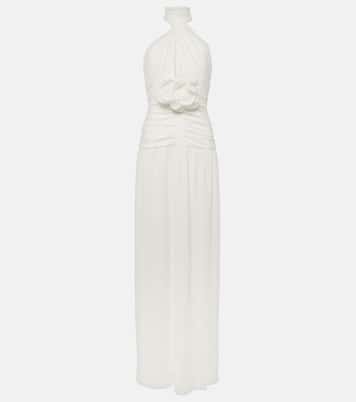 Guinevere floral-appliqué gown | Rebecca Vallance
