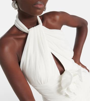 Guinevere floral-appliqué gown | Rebecca Vallance