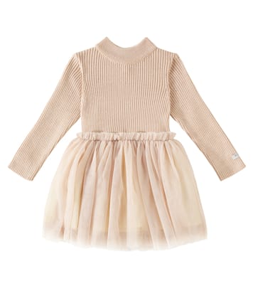 Baby Lotus wool-blend and tulle dress | Donsje