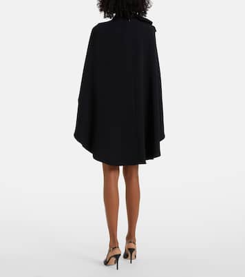 Floral-appliqué ruffled cady minidress | Elie Saab