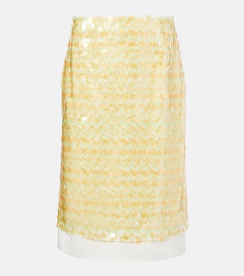 Sequined layered midi skirt | Xu Zhi