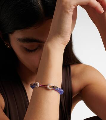 Bracciale Chakra in oro rosa 18kt con pietre preziose e diamanti | Ananya