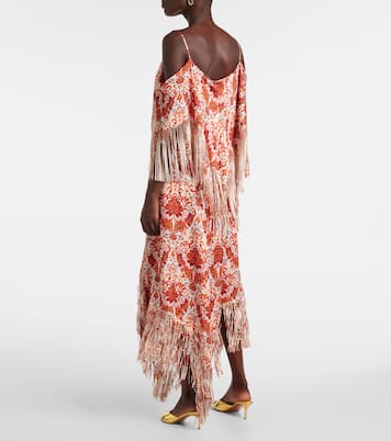 Fringed printed maxi skirt | Rabanne
