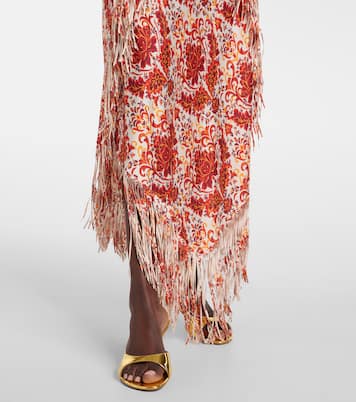 Fringed printed maxi skirt | Rabanne