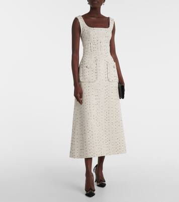 Abito midi in tweed di misto seta | Elie Saab