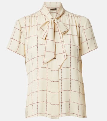 Camisa Febe de seda a cuadros  | Loro Piana