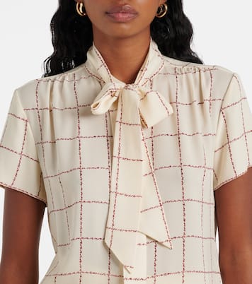 Camisa Febe de seda a cuadros  | Loro Piana