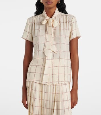 Camisa Febe de seda a cuadros  | Loro Piana