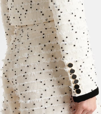 Polka-dot fringed wool-blend tweed jacket | Nina Ricci