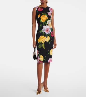Floral silk-blend midi dress | Dolce&Gabbana