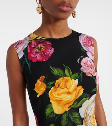 Floral silk-blend midi dress | Dolce&Gabbana