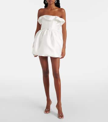 Ruffled draped strapless minidress | Roland Mouret