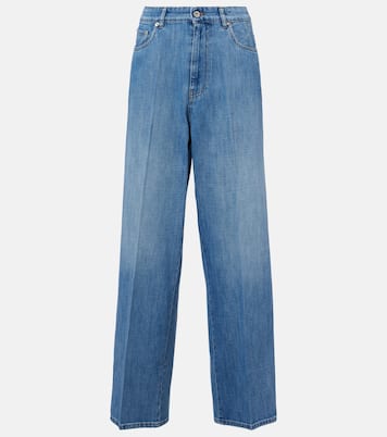 Jeans a gamba larga con logo | Miu Miu
