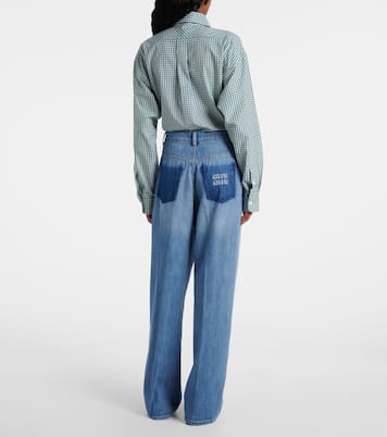 Jeans a gamba larga con logo | Miu Miu