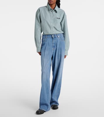 Jeans a gamba larga con logo | Miu Miu