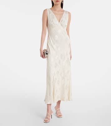 Robe midi Sandrine en jacquard à fleurs | Rixo