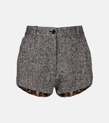 High-rise wool and cotton-blend shorts | Dolce&Gabbana