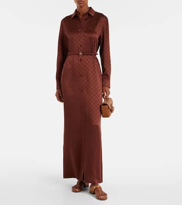 GG satin shirt dress | Gucci