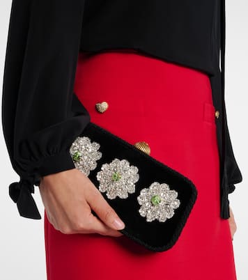 Carry Secrets Mini embellished velvet clutch | Valentino Garavani