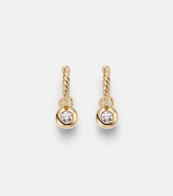 Ohrringe Petite Cable aus 18kt Gelbgold mit Diamanten | David Yurman