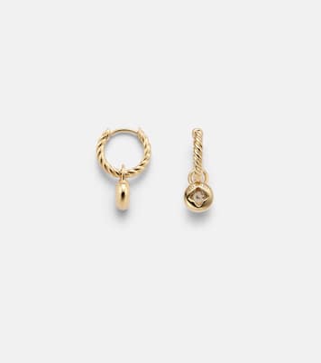 Ohrringe Petite Cable aus 18kt Gelbgold mit Diamanten | David Yurman
