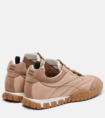 Suede-trimmed sneakers | Miu Miu