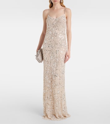 Sequined floral maxi dress | Self-Portrait
