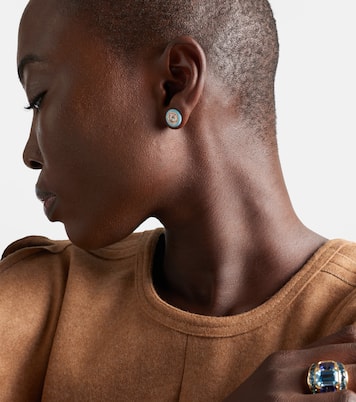 18kt rose gold and enamel earrings with diamonds | Kamyen