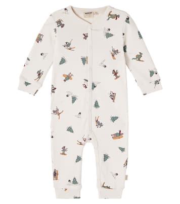 Baby Bendji printed cotton playsuit | Wheat
