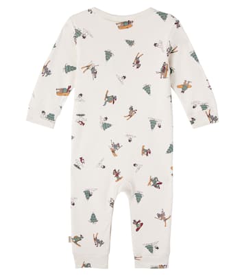 Baby Bendji printed cotton playsuit | Wheat