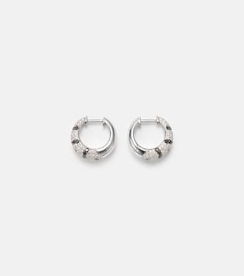 Zèbre 18kt white gold hoop earrings with diamonds | Yvonne Léon
