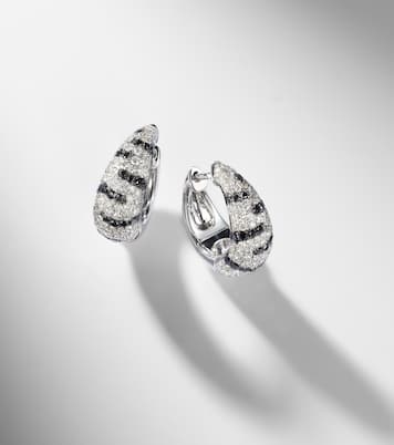 Zèbre 18kt white gold hoop earrings with diamonds | Yvonne Léon