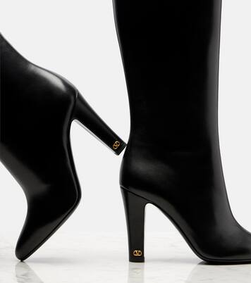 Hotty 100 leather knee-high boots | Valentino Garavani