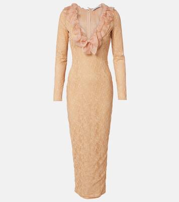 Ruffled lace midi dress | Alessandra Rich