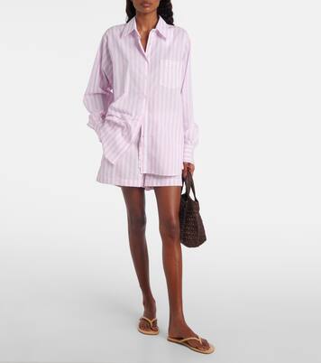 엠브로이더리 스트라이프 코튼 포플린 쇼츠 | Hunza G